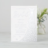 Silver Foil Dress & Border Brautparty Folieneinladung (Stehend vorne)