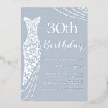 Silver Foil Dress Elegant 30. Geburtstag Folieneinladung<br><div class="desc">Silver Foil Dress Elegant 30th Birthday Foil Einladung Weitere Einladungen in unserem Nest- und Nestladen</div>