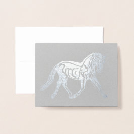 Silver Foil Dressage Horse Folienkarte