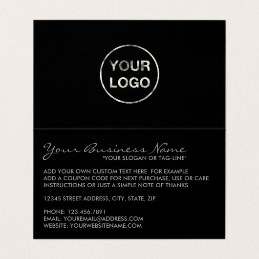 Silver Foil Effect Logo/Foto Dankeschön Karte (Innenseite Aufgefaltet)