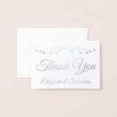 Silver Foil Elegant Wedding Dankeschön Card Folienkarte (Vorderseite mit Umschlag)