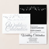 Silver Foil Elegante Script Hochzeit Einladung (Anzeige)