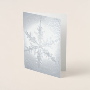 Silver Foil Fern Snowflake Card Folienkarte