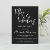 Silver Foil Fifty und Fabulous Einladung (Stehend Vorderseite)