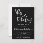 Silver Foil Fifty und Fabulous Einladung (Vorderseite)