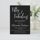 Silver Foil Fifty und Fabulous Einladung (Stehend Vorderseite)