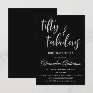 Silver Foil Fifty und Fabulous Einladung