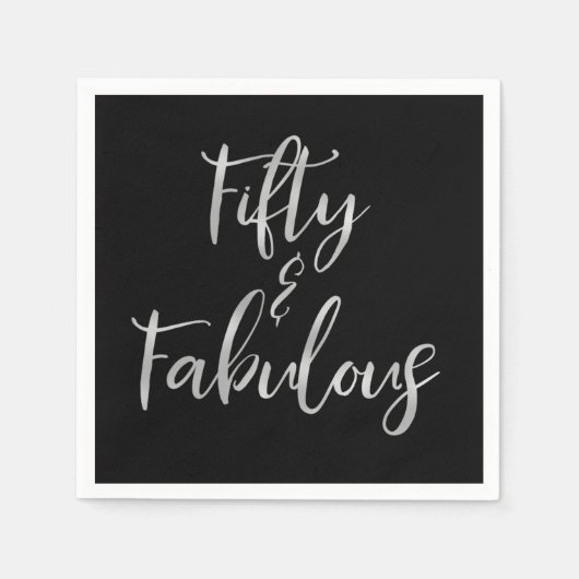 Silver Foil Fifty und Fabulous Serviette (Vorderseite)