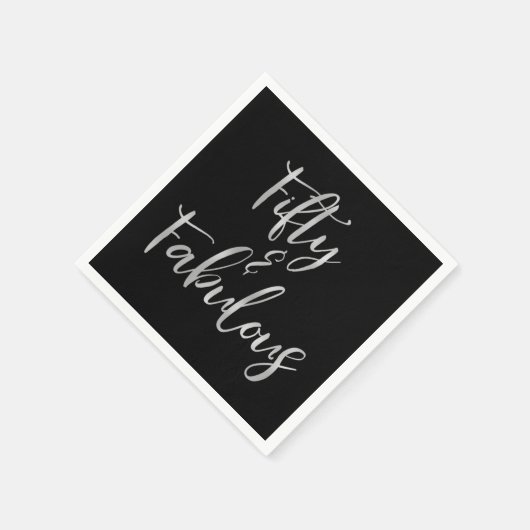 Silver Foil Fifty und Fabulous Serviette (Ecke)