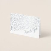 Silver Foil Floral Typografy Vielen Dank Folienkarte (Vorderseite)
