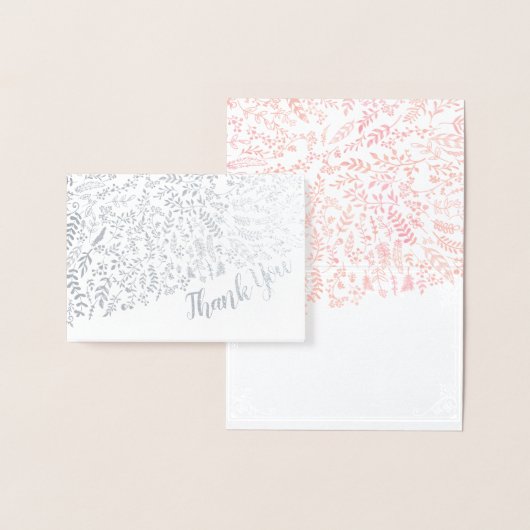 Silver Foil Floral Typografy Vielen Dank Folienkarte (Anzeige)