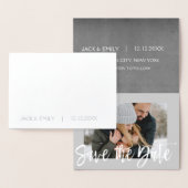 Silver Foil Foto Save the Date Karte (Anzeige)