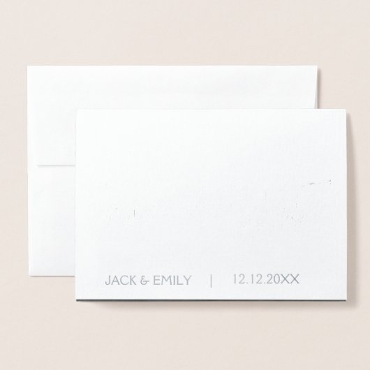 Silver Foil Foto Save the Date Karte (Vorderseite mit Umschlag)