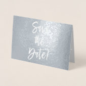 Silver Foil Foto Save the Date Karte (Vorderseite)