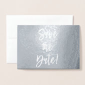 Silver Foil Foto Save the Date Karte (Vorderseite mit Umschlag)