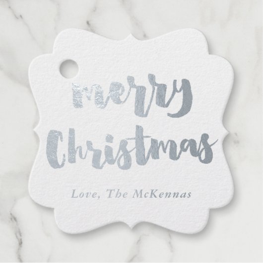 Silver Foil Frohe Weihnachtsgeschenke Tags | Gefäl (Vorderseite)