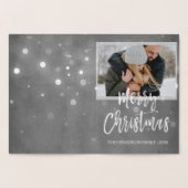 Silver Foil Frohe Weihnachtsschneefotokarte Folienkarte (Innenseite)