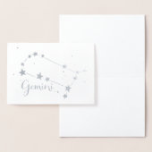Silver Foil Gemini Zodiac Constellation Folienkarte (Anzeige)