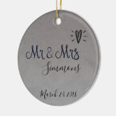 Silver Foil gerade verheiratet Mr. Mrs. Date Keramik Ornament (Links)