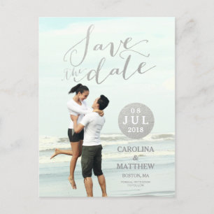 Silver Foil Glamour   Foto Save the Date Postkarte