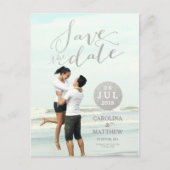 Silver Foil Glamour | Foto Save the Date Postkarte (Vorderseite)