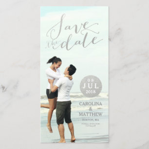 Silver Foil Glamour Save the Date Fotokarte