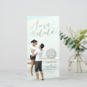Silver Foil Glamour | Save the Date Fotokarte (Stehend Vorderseite)