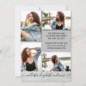 Silver Foil Halo Foto Collage Sweet 16 Einladung (Rückseite)