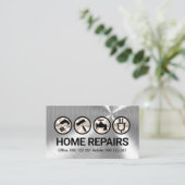 Silver Foil Handyman Tools Icons Visitenkarte (Stehend Vorderseite)