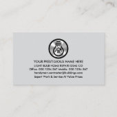 Silver Foil Handyman Tools Icons Visitenkarte (Rückseite)