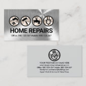 Silver Foil Handyman Tools Icons Visitenkarte (Vorne/Hinten)