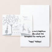 Silver Foil Hoppy Holidays Weihnachtsgrüßkarte Folienkarte (Anzeige)