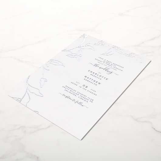 Silver Foil Ivy beide Sets von Eltern Hochzeit Folieneinladung (Gedreht)