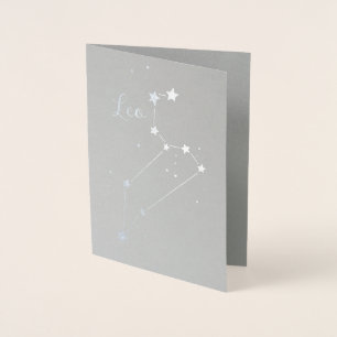 Silver Foil Leo Zodiac Constellation Folienkarte