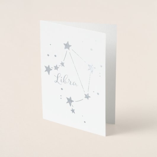 Silver Foil Libra Zodiac Constellation Folienkarte (Vorderseite)
