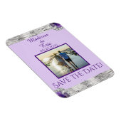 Silver Foil Lila Amethyst Save the Date Foto Magnet (Rechte Seite)