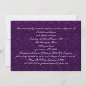 Silver Foil Look Damask Goth Wedding Einladung (Rückseite)