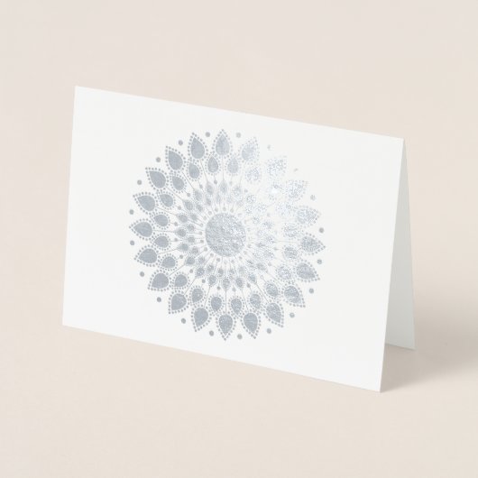Silver Foil Lotus Mandala Folienkarte (Vorderseite)