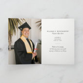 Silver Foil Monogram Alphabet W Modern Foto Grad Einladung (Innenseite)