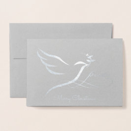 Silver Foil Peace Dove Card Folienkarte