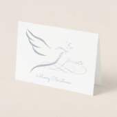 Silver Foil Peace Dove Card Folienkarte (Vorderseite)