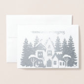 Silver Foil Personalisieren Weihnachtskarte Folienkarte (Vorderseite mit Umschlag)