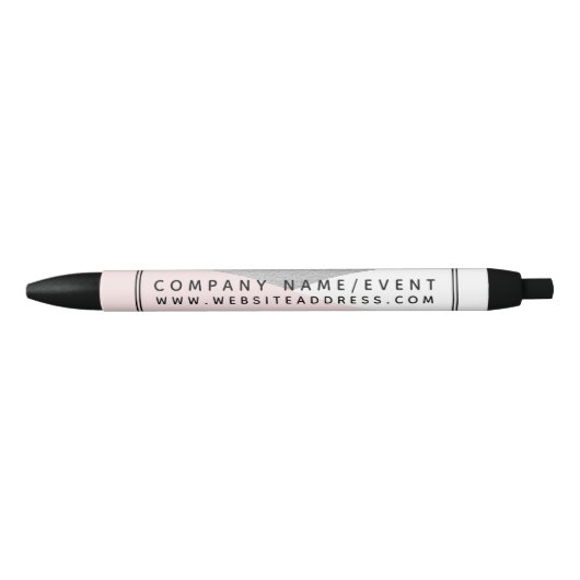 Silver Foil & Pink, Modernes geometrisches Unterne Kugelschreiber (Vorderseite)