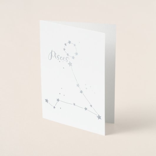 Silver Foil Pisces Zodiac Constellation Folienkarte (Vorderseite)