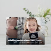 Silver Foil Pregnancy Ankündigung Weihnachtskarte (Stehend vorne)