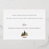 Silver Foil Pregnancy Ankündigung Weihnachtskarte (Rückseite)