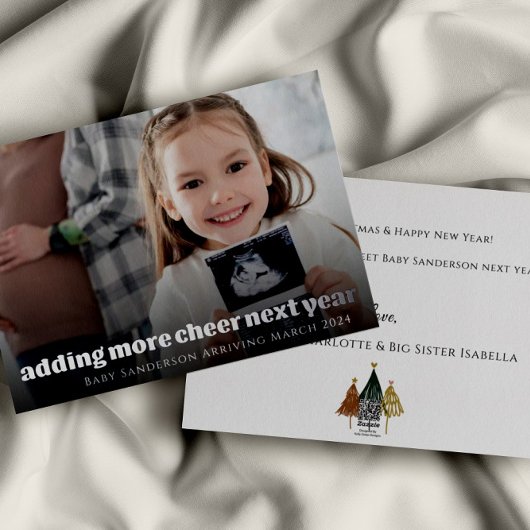 Silver Foil Pregnancy Ankündigung Weihnachtskarte