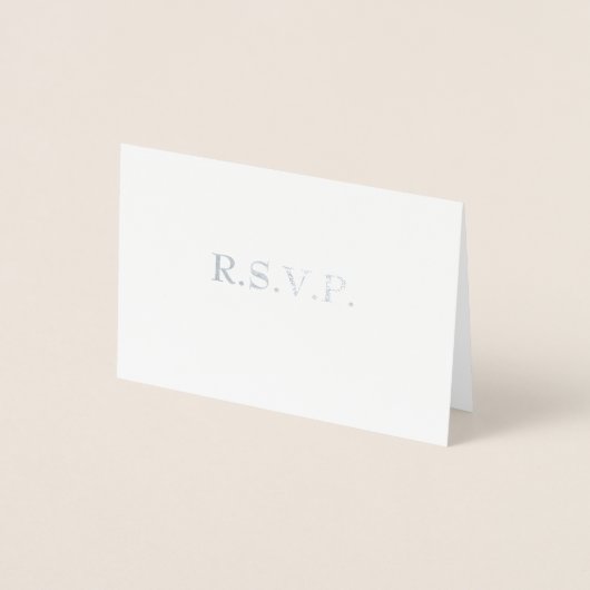 Silver Foil Rose Gold Wedding RSVP Folienkarte (Vorderseite)