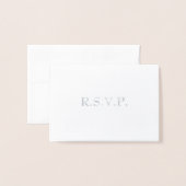 Silver Foil Rose Gold Wedding RSVP Folienkarte (Vorderseite mit Umschlag)