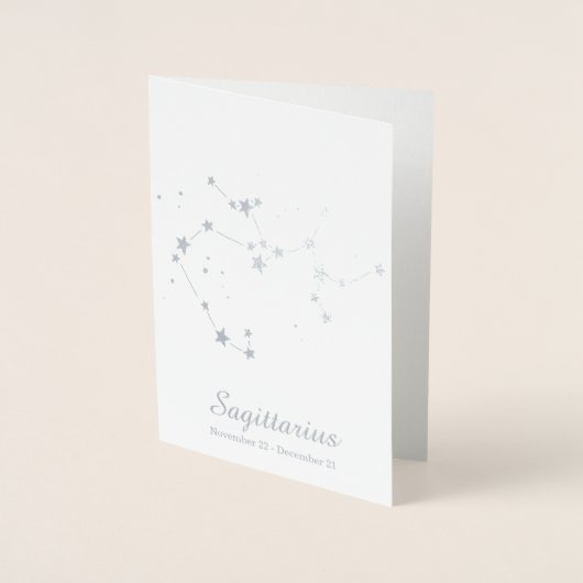Silver Foil SAGITTARIUS Zodiac Sign Constellation Folienkarte (Vorderseite)